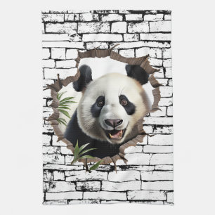 3D Panda Wall Break - The Restaurant Geschirrtuch
