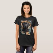 3D Paper Art Black Labrador Design T - Shirt (Vorne ganz)