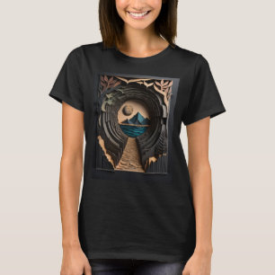 3D Paper Art Design T - Shirt