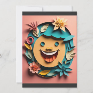 3D Paper Art Design T - Shirt Einladung