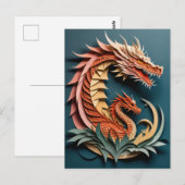 3D Paper Art Design T - Shirt Postkarte (Vorne/Hinten)