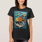 3D Paper Art Fish Design T - Shirt (Vorderseite)