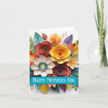 3D Paper Art Floral Mutter Tag