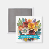 3D Paper Art Floral Mutter Tag Magnet (Vorderseite/Rückseite)