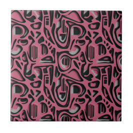 3D Paper Cut Luxury Pink Silver Black Art Fliese