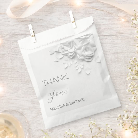 3D Paper Cut Roses Wedding Thank You Geschenktütchen (Ausgeschnitten)