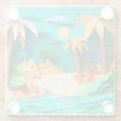 3D Papercraft Tropical Beach Glasuntersetzer (Rückseite)