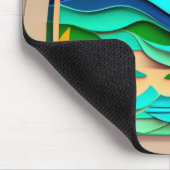 3D Papercraft Tropical Beach Mousepad (Ecke)