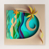 3D Papercraft Tropical Beach Puzzle (Horizontal)