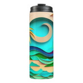 3D Papercraft Tropical Beach Thermosbecher (Vorderseite)