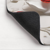 3D-Papierblumenkunst  Fettes Rot-weiß-Design Mousepad (Ecke)