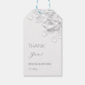 3D-Papierrosen Hochzeit Danke Geschenkanhänger (Rückseite)