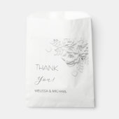 3D-Papierrosen Hochzeit Danke Geschenktütchen (Vorderseite)