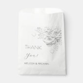 3D-Papierrosen Hochzeit Danke Geschenktütchen (Vorderseite)