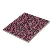 3D-Papierschnitt Luxus Rosa Silber Schwarz Kunst Fliese (Seite)