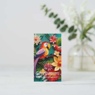 3D Parrot Bird-Muster Ohrkarten Visitenkarte