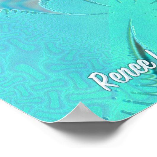 3D Pastel Blume Psychedelic Art Poster (Ecke)