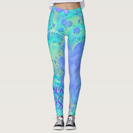 3D Pastel Blume Psychedelic Leggings (Vorderseite)