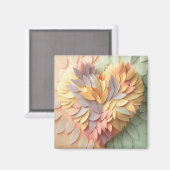 3D Pastel Heart Magnet (Vorderseite/Rückseite)