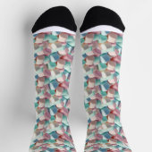 3D Pastel Marshmallows - Colorful Soft Sweets Socken (Oben)
