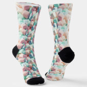 3D Pastel Marshmallows - Colorful Soft Sweets Socken (Gewinkelt)