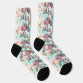 3D Pastel Marshmallows - Colorful Soft Sweets Socken (Rechts)