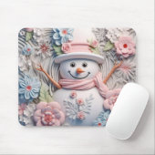 3D Pastel Snowman Mousepad (Mit Mouse)