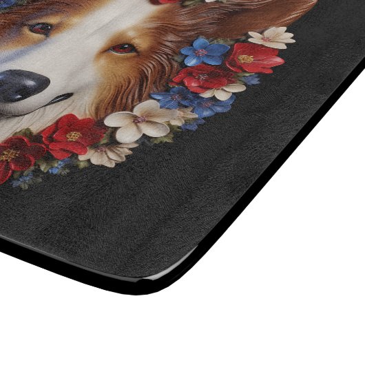 3D Patriotic Shetland Sheepdog Schneidebrett (Ecke)