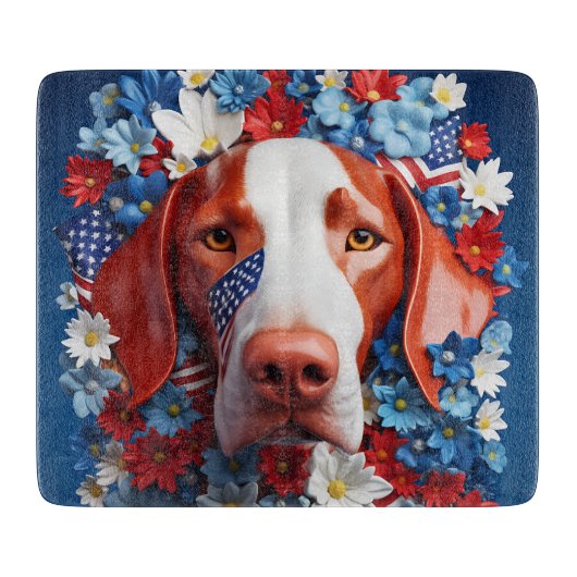 3D Patriotic Vizsla Schneidebrett (Vorderseite)