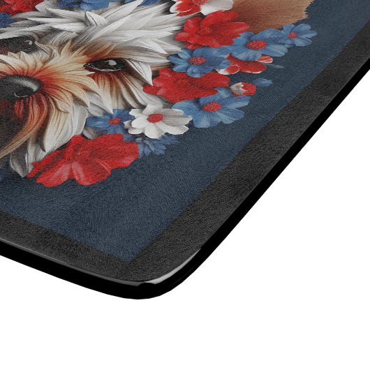 3D Patriotic Yorkshire Terrier Schneidebrett (Ecke)