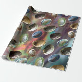 3D-Paua-Muscheln im Paua-Hintergrund Geschenkpapier (Ungerollt)