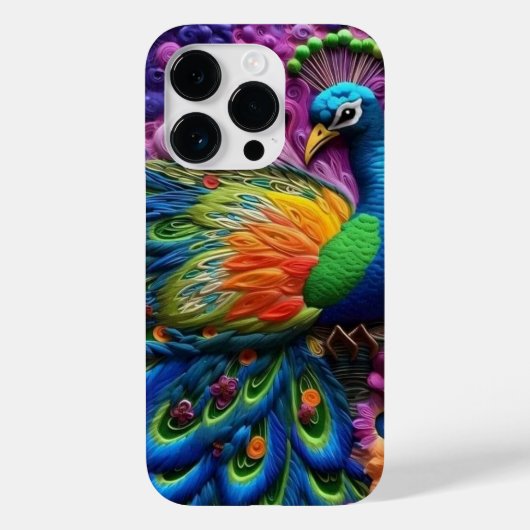 3D Peacock Case-Mate iPhone Hülle (Rückseite)