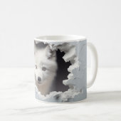 3D-Peering arktischer Fox, Winter Fox Liebhaber Kaffeetasse (VorderseiteRechts)