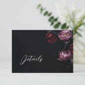 3D Peony Flowers Dark Moody Begleitkarte (Stehend Vorderseite)