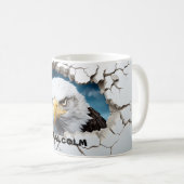 3D Personalisierter Name Winter American Bald Eagl Kaffeetasse (VorderseiteRechts)