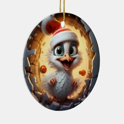 3D Personalized Christmas Bird  Keramik Ornament (Rechts)