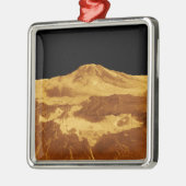 3D-Perspektive Maat Mons auf der Venus Silbernes Ornament (Links)