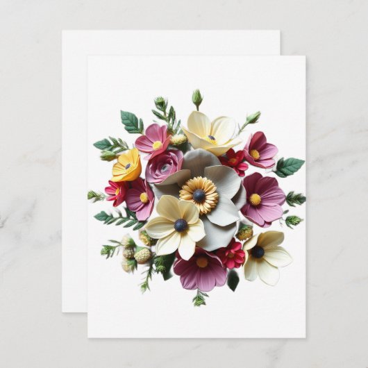 3D-Petit-Blume Feiertagskarte (Vorne/Hinten)