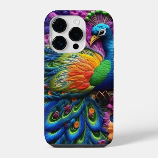 3D-Pfau iPhone Hülle (Rückseite)