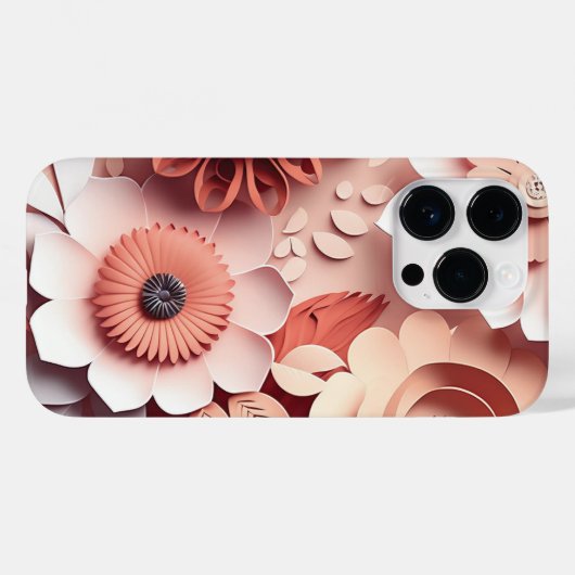 3D-Pfirsichfarben Case-Mate iPhone Hülle (Rückseite (Horizontal))