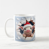 3D Piglet Christmas Kaffeetasse (Links)