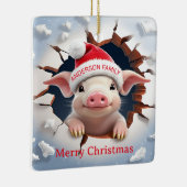 3D Piglet Christmas Keramikornament (Rechts)