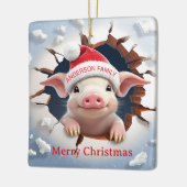 3D Piglet Christmas Keramikornament (Links)