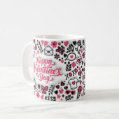 3d Pink Funny Happy Valentine's Day Kaffeetasse (Vorderseite Links)