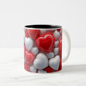 3D Pink heart Zweifarbige Tasse (VorderseiteRechts)