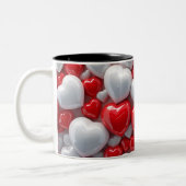 3D Pink heart Zweifarbige Tasse (Links)