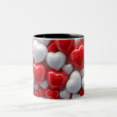 3D Pink heart Zweifarbige Tasse (Mittel)