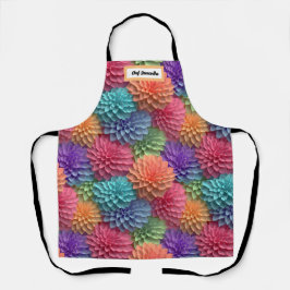 3D Pink Pastell Personalisiert floral Schürze