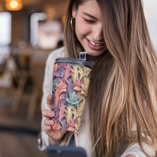 3D Pink Pastor Floral Thermosbecher