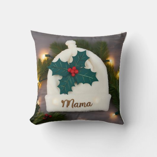 3D Plush Hat, Holly, Subtle Mama Kissen (Vorderseite)